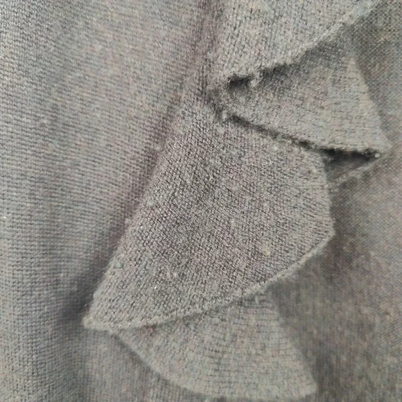 Ralph Lauren Black Label Cashmere Ruffle Duster Cardigan Womens Medium FLAWED - Picture 5 of 13